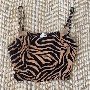 Superdown tiger print crop top